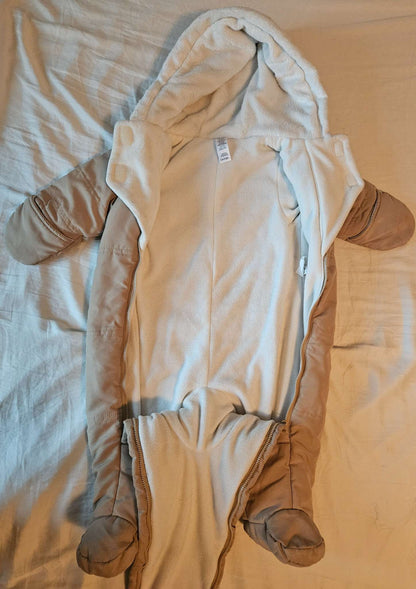 Beige George monkey snowsuit size 6-12 months MSRP $32, Kids 12 Month (9-12M)