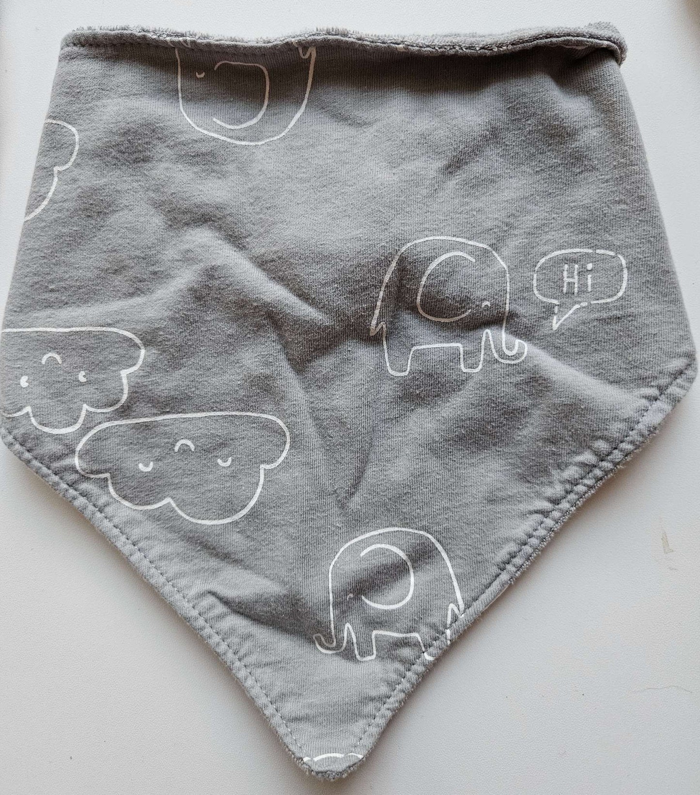 Set of 3 bandana bibs (smiles for mommy, black and white stripe, hi elephant)