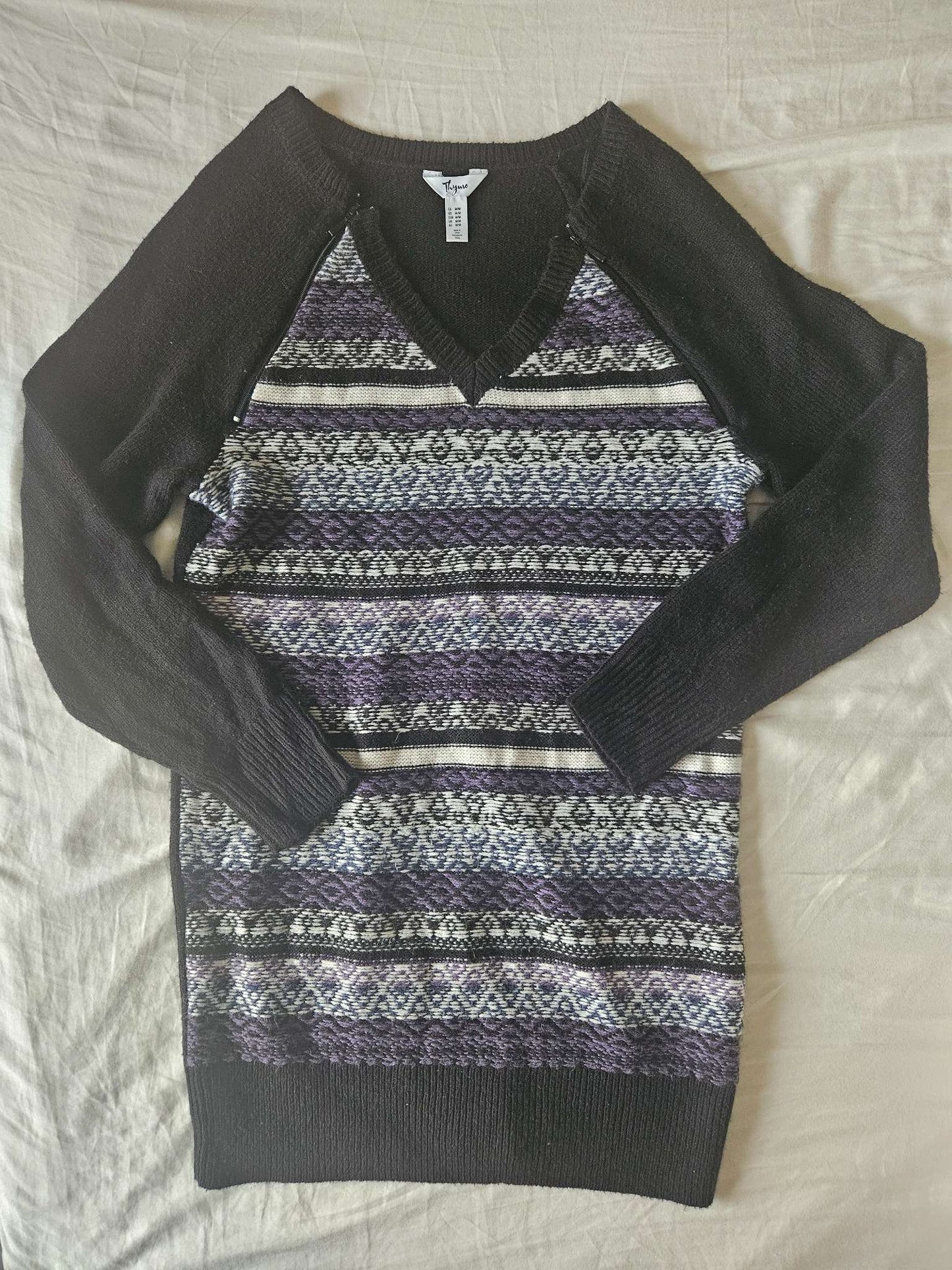 Long Thyme Nursing sweater size M (purple, black stripe), Maternity M (8-10)