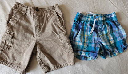 24 month 3 pack shorts (beige Cherokee, blue plaid carters, navy blue osh kosh), Kids 24 Month (18-24M)