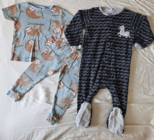 18 month pajamas set (sloth 2 piece and zebra sleeper), Kids 18 Month (12-18M)