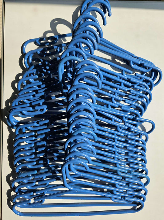 26 Blue plastic hangers