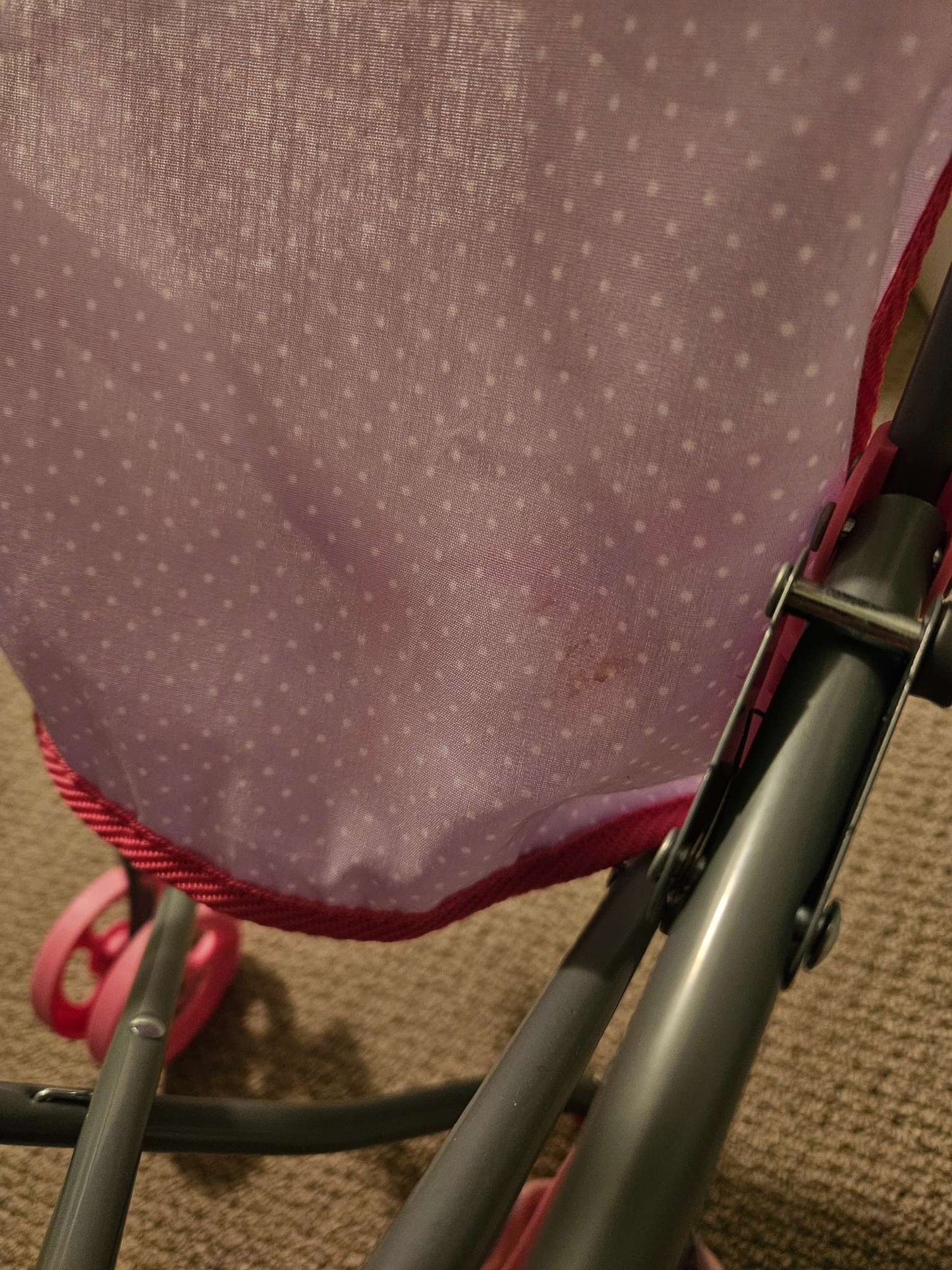 Baby doll stroller set with carry diaper bag, bottle, bib, teddy and sleeper