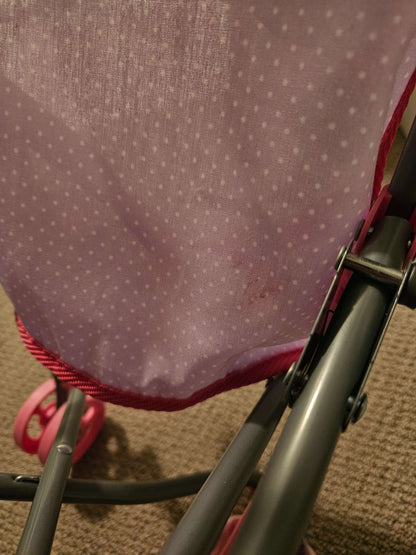 Baby doll stroller set with carry diaper bag, bottle, bib, teddy and sleeper