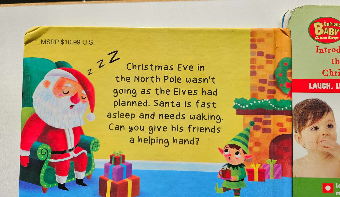 Set of 3 Christmas Books (Curious George, look and find, Santa Snores)