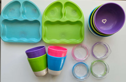 Suction plates (2) suction bowls (3) and training cups (4)