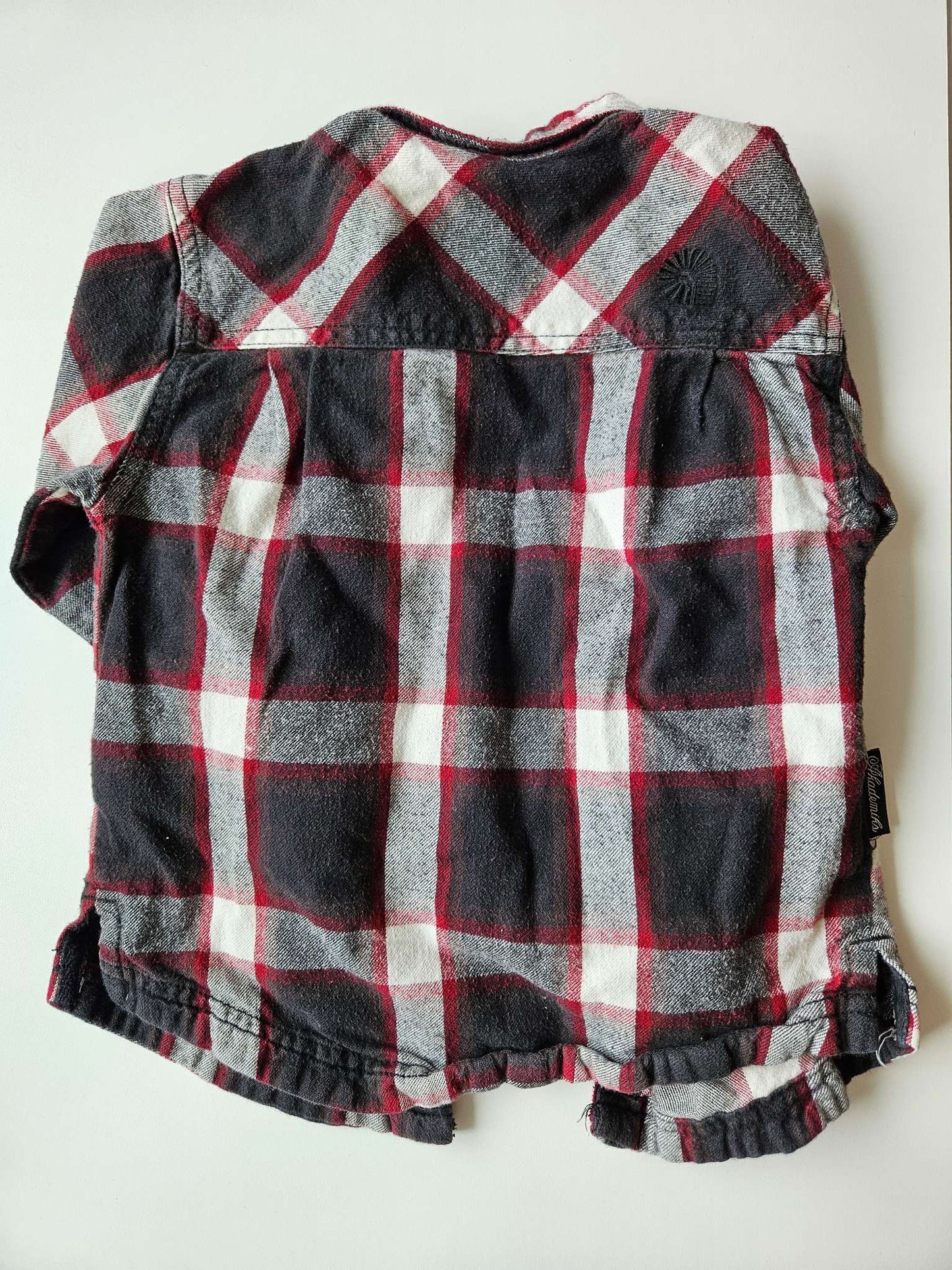 Red and black checkered button up long sleeve , Kids 3T