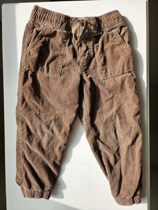 Brown corduroy lined pants , Kids 3T