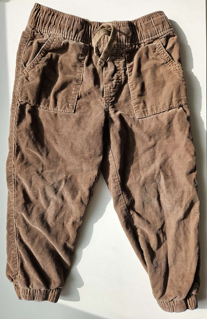 Brown corduroy lined pants , Kids 3T