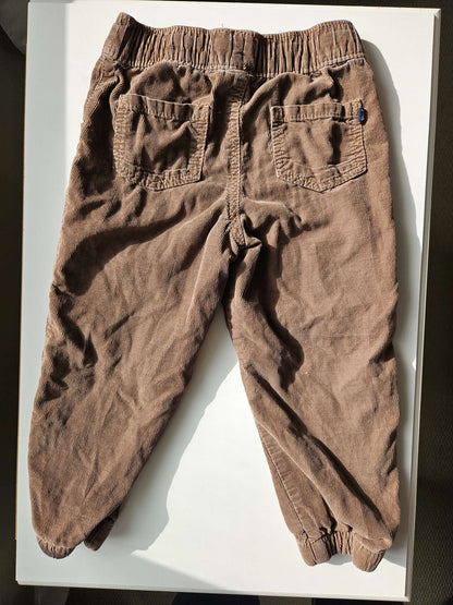Brown corduroy lined pants , Kids 3T