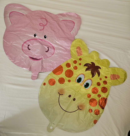 Brand new Pig and Giraffe helium balloons and farm animal grab bag with accessories