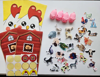 Brand new Pig and Giraffe helium balloons and farm animal grab bag with accessories