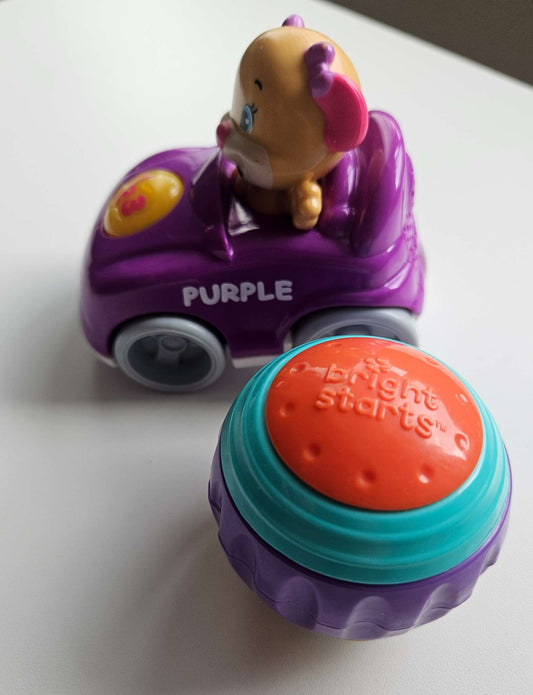 Fisherprice purple car and bright starts ball bundle