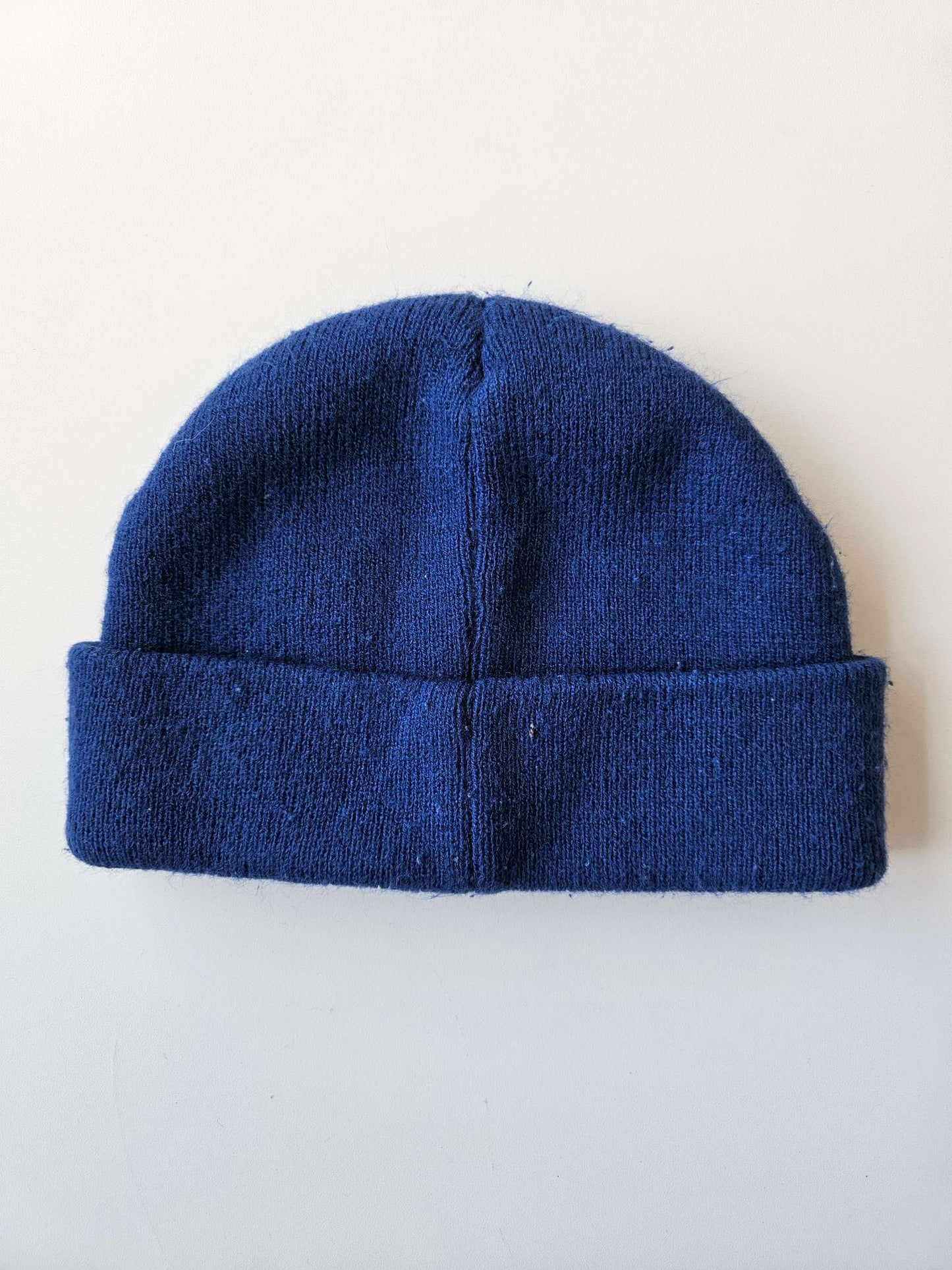 Navy blue touque with MBK in gold font