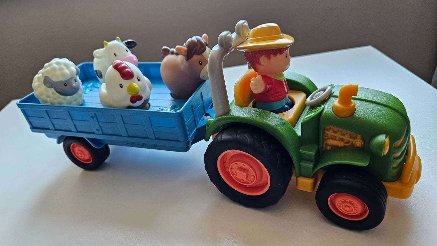 Tractor, farmer and animals toy