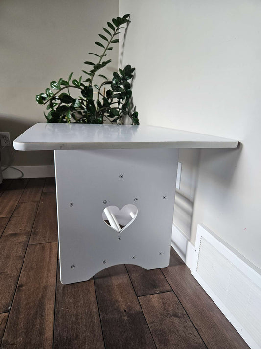 White Kidcraft heart table