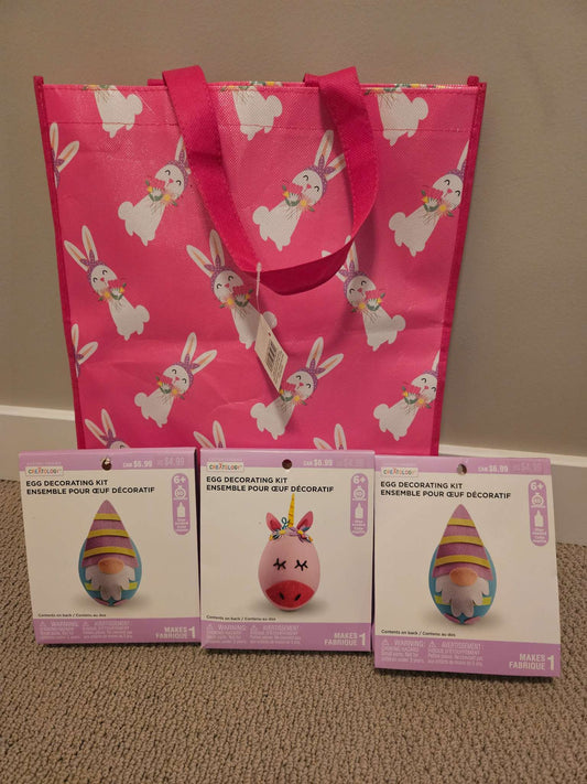 Brand new with tags Easter bundle - 3 egg craft sets and Reusable Easter Bag