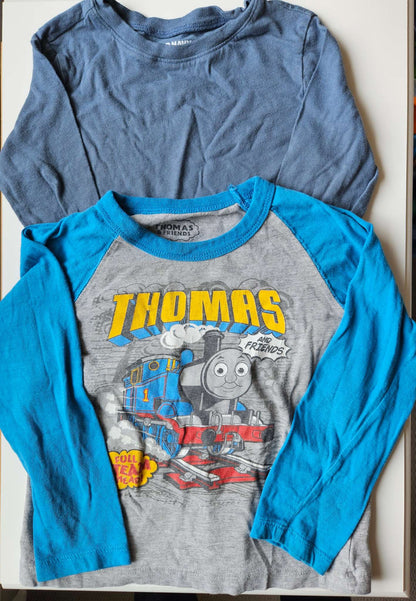 Thomas the train and Blue long sleeve shirts , Kids 5/5T