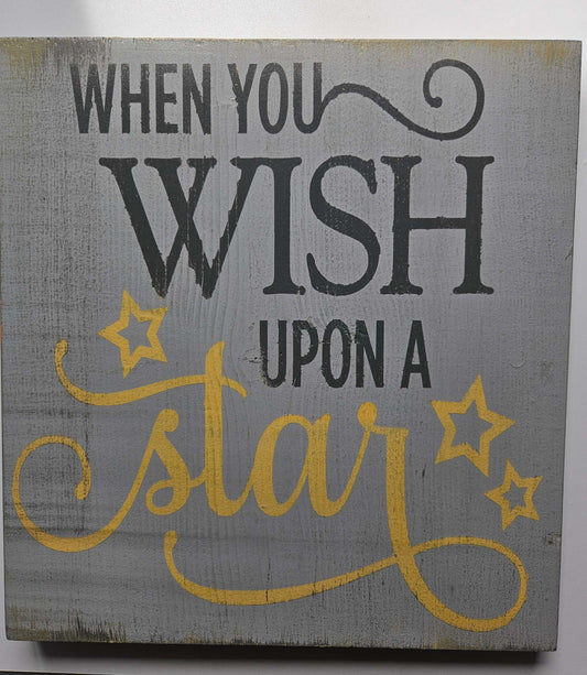 When you wish upon a star wooden picture