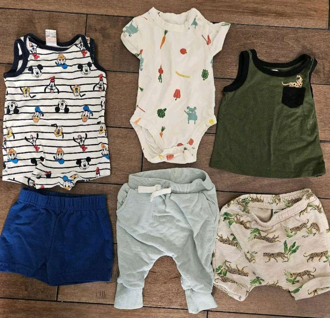 3-6 month 6 piece set (safari, Disney, vegetables), Kids 6 Month (3-6M)
