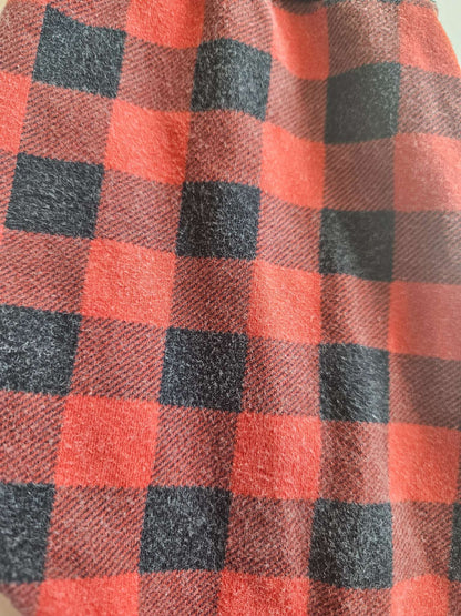 Red plaid grow with me pants size 3-12 months , Kids 9 Month (6-9M)