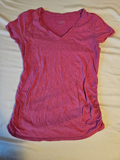 Pink Maternity V neck t-shirt , Maternity S (4-6)