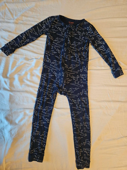 Joe Fresh size 5 1 piece zip up footless pajamas, Kids 5/5T