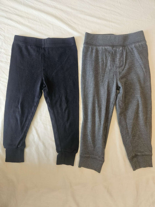 2 pairs of size 2T sweatpants (kirkland black and george grey), Kids 2T