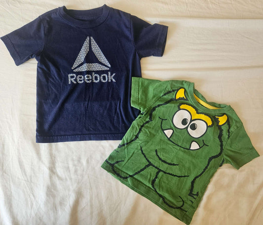 2 size 18 month t-shirts (Blue Reebok and green monster), Kids 18 Month (12-18M)