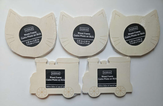 5 brand new in package wooden frames