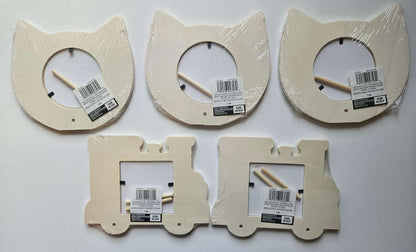 5 brand new in package wooden frames