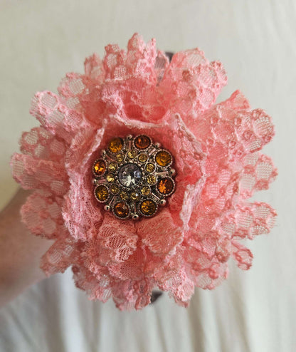 Pink floral headband