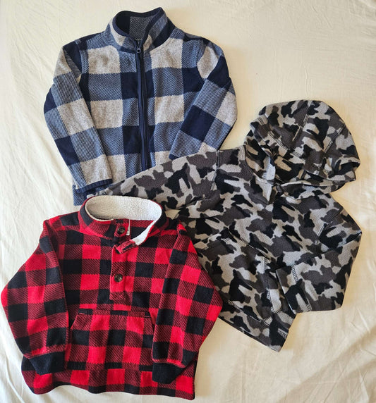 Set of 3 - 24 month sweaters (oshkosh blue plaid, carters red plaid, george Grey camo), Kids 24 Month (18-24M)