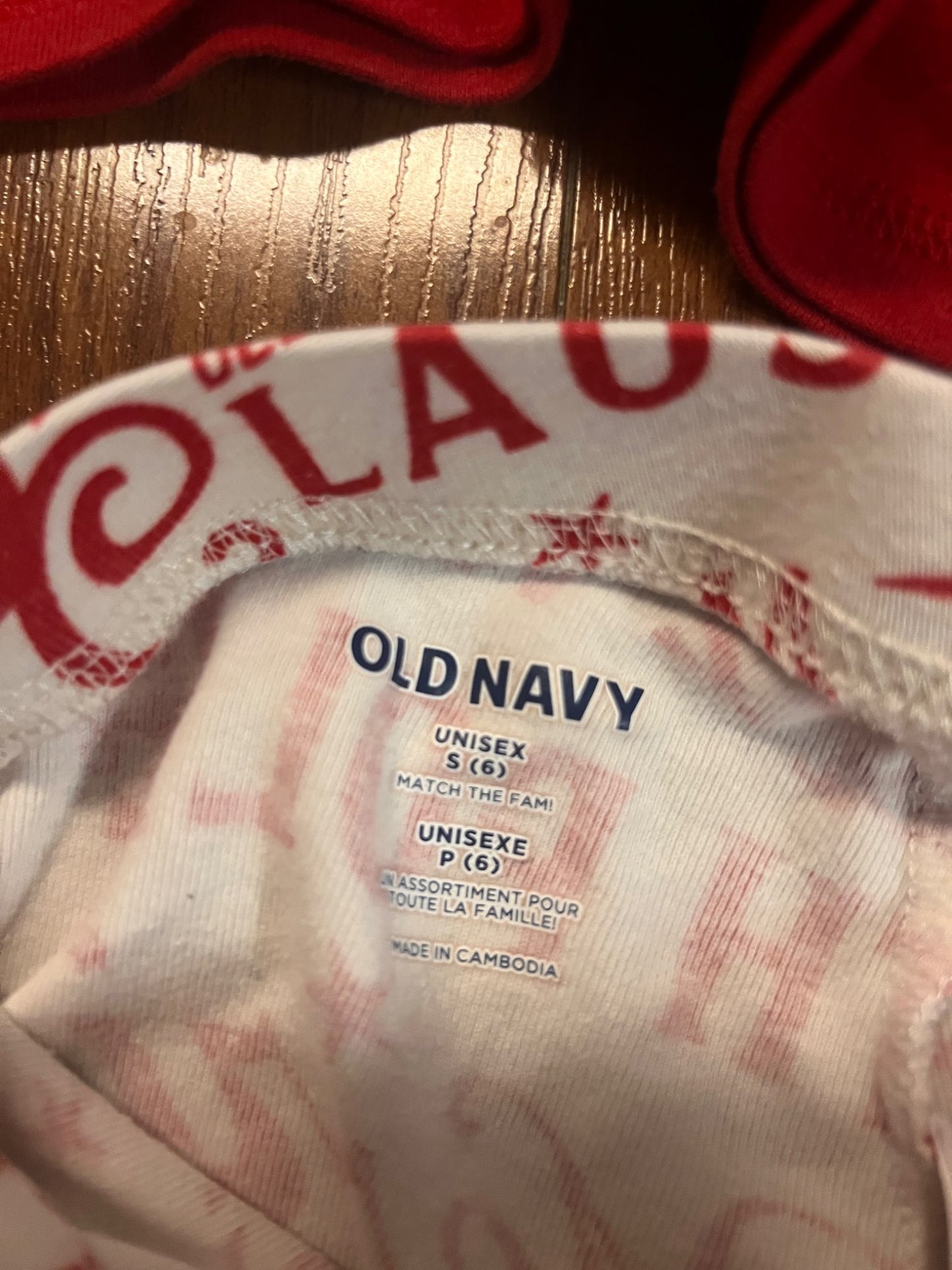 Gender Neutral Red Christmas PJ’s, Kids 6/6X