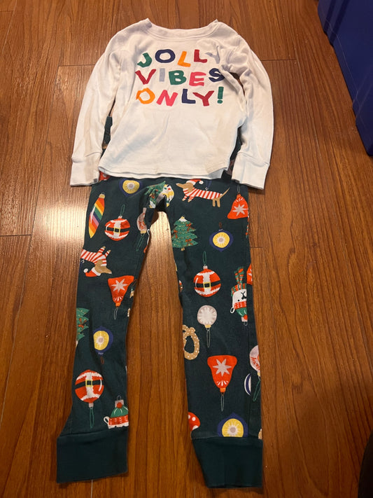Gender Neutral Green Christmas Pj’s , Kids 6/6X