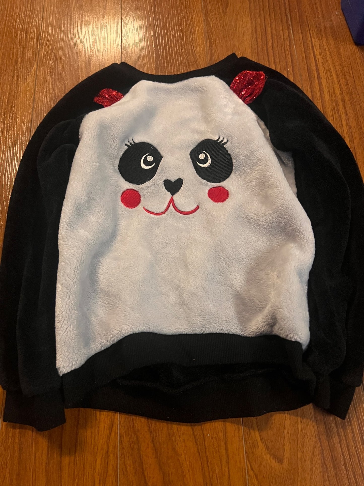 Girl’s Panda Fleece Sweater, Kids 6/6X