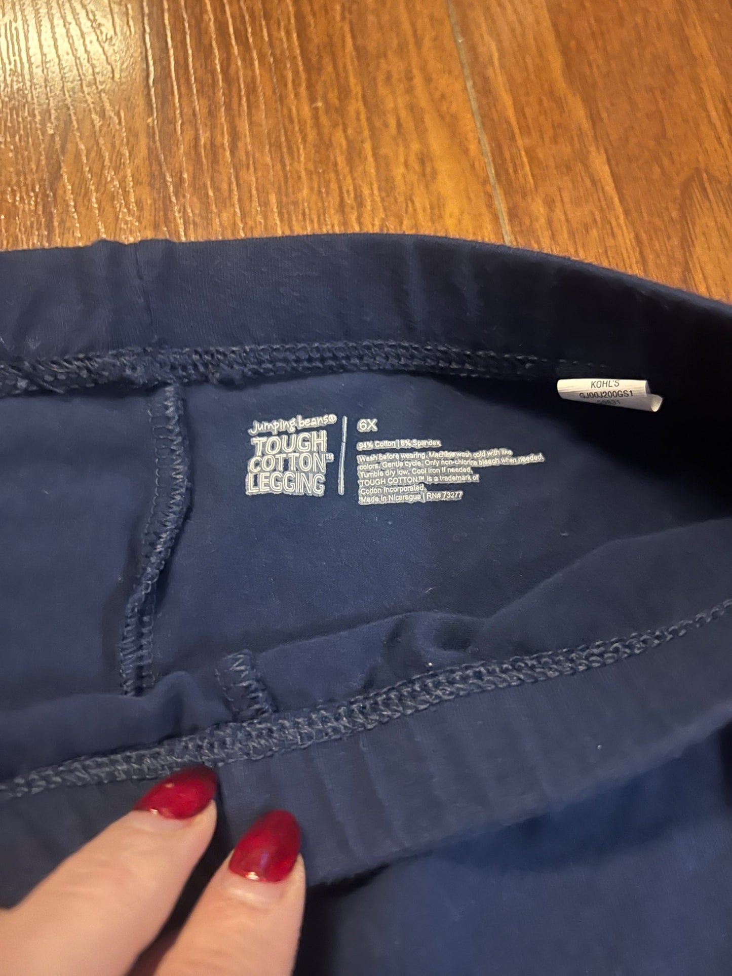 Girl’s Navy Blue Leggings, Kids 6/6X