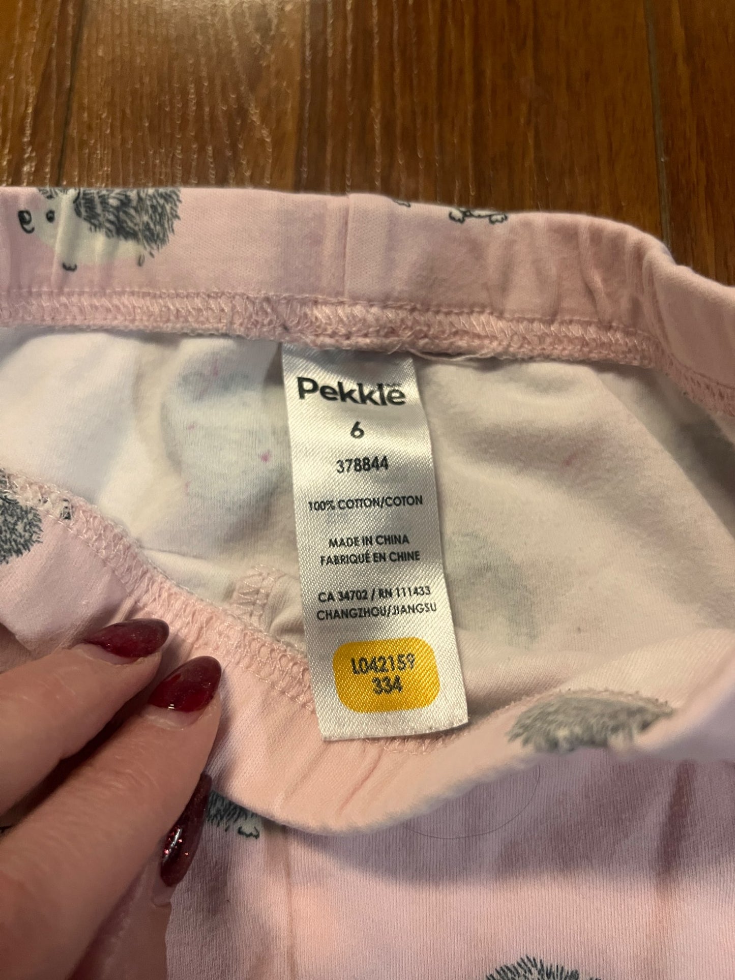 Girl’s Hedgehog Pj Pants, Kids 6/6X