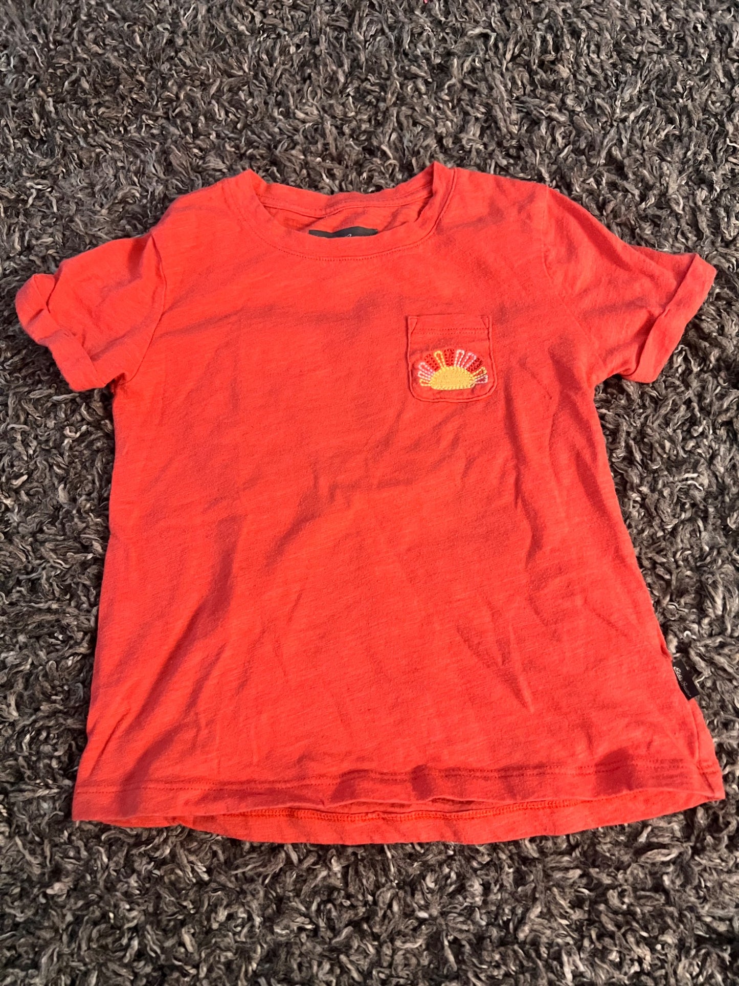 Girl’s Orange Sun T-Shirt , Kids 6/6X