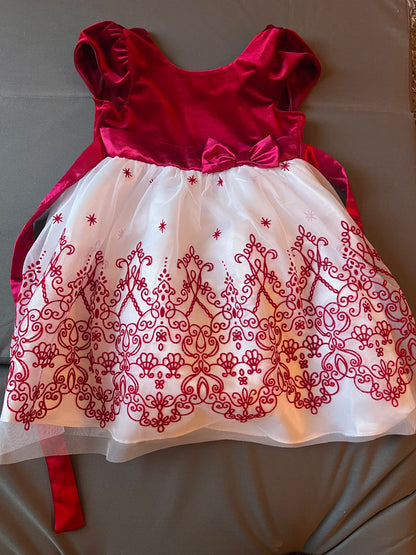 Girl’s Red/White Dress, Kids 5/5T