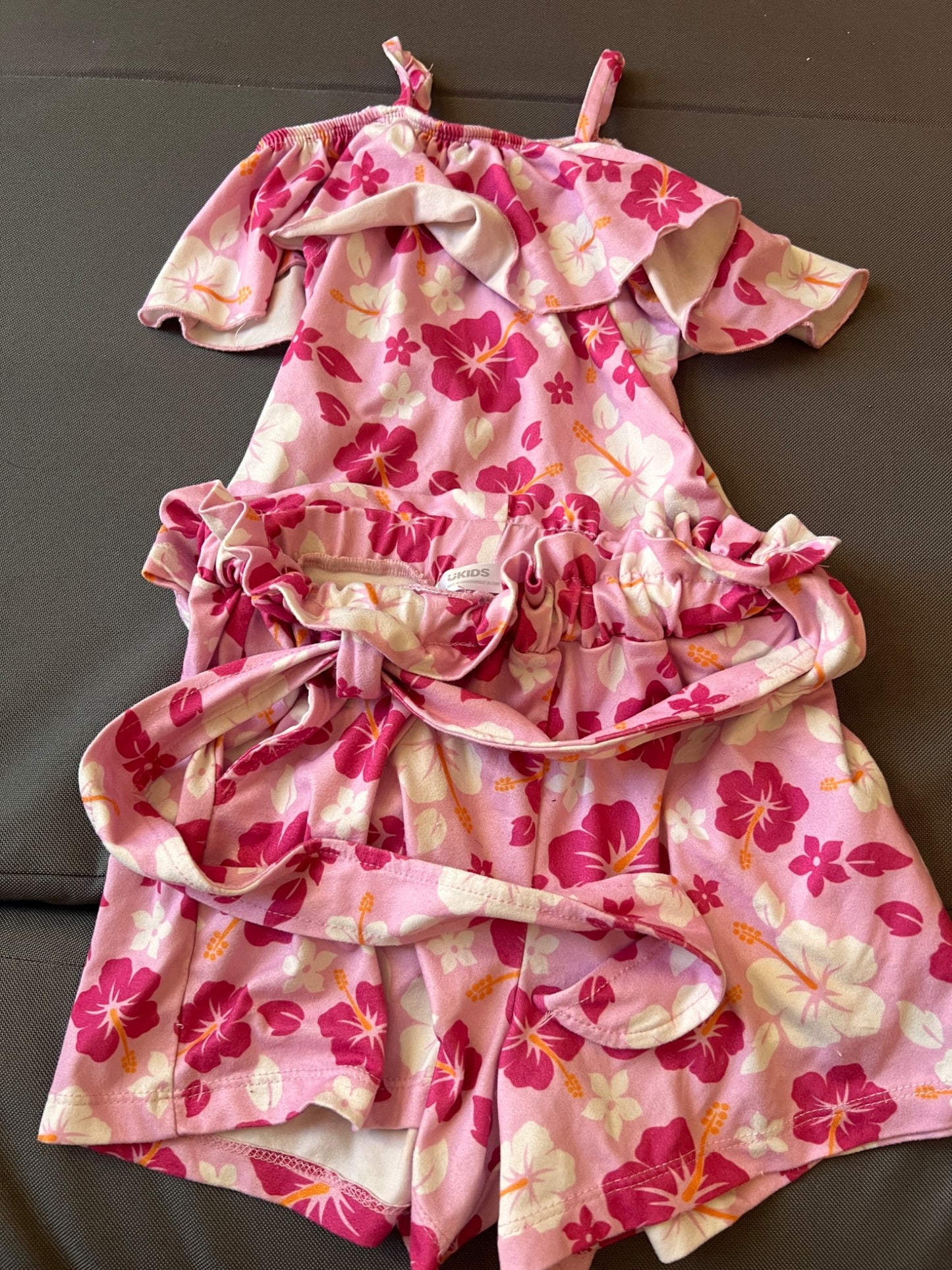 Girl’s Matching Flower Tank/Shorts, Kids 6/6X
