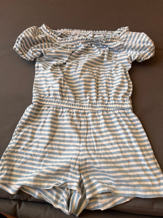 Girl’s Striped Romper , Kids 6/6X