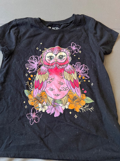 Girl’s Owl T-Shirt , Kids 5/5T