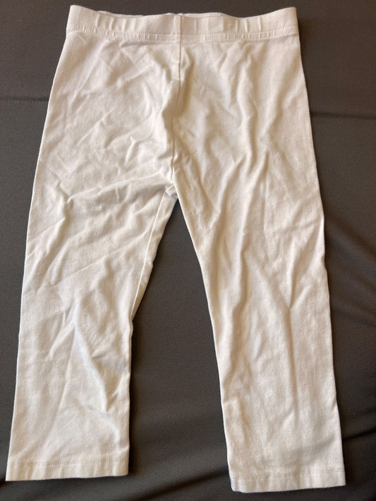 Girl’s White Capris Leggings, Kids 6/6X