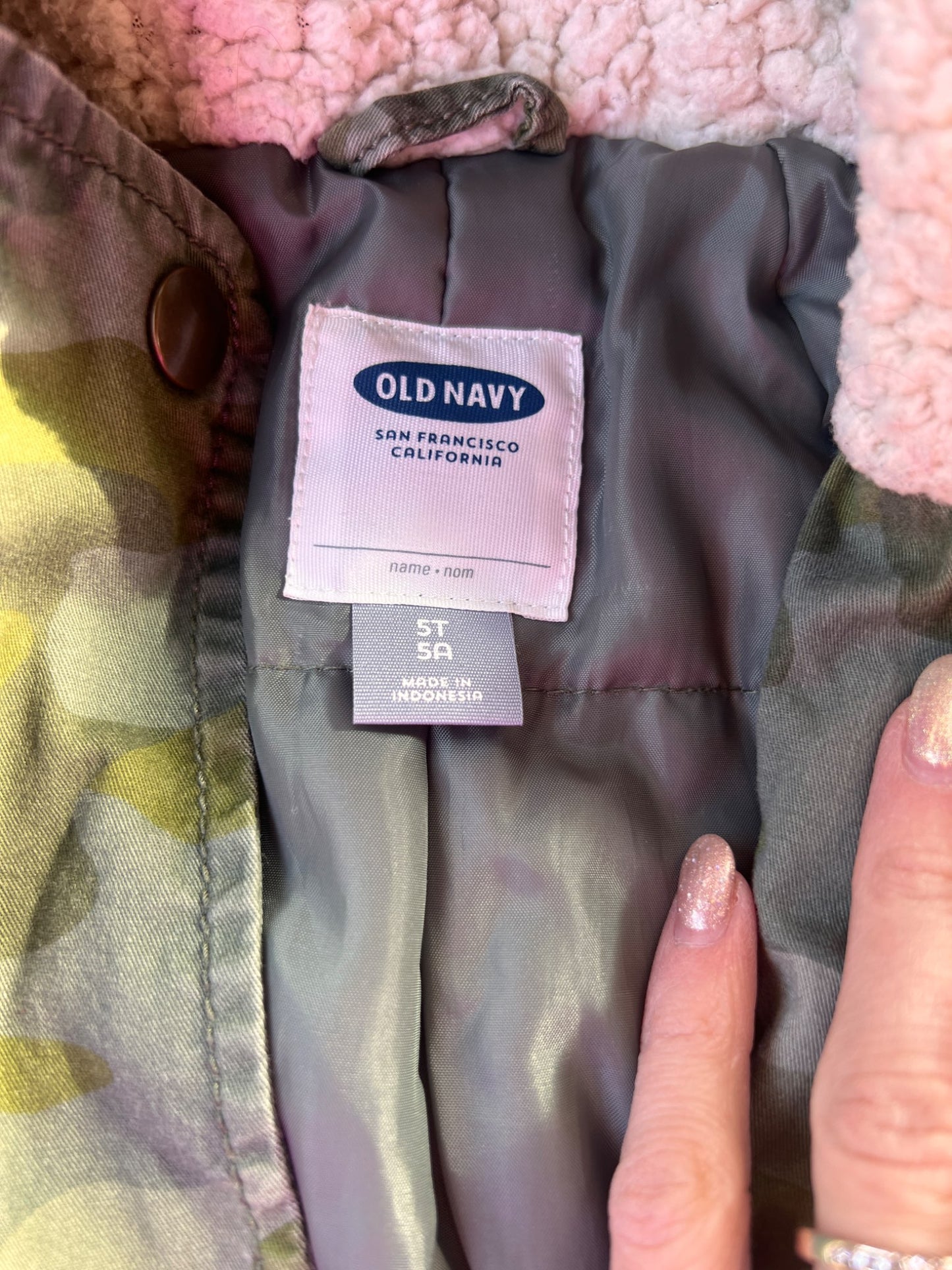 Girl’s Army Fall Jacket , Kids 5/5T