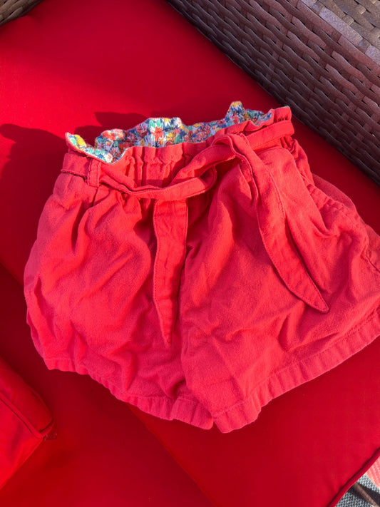 Girl’s Red Shorts with Belt , Kids 4/4T