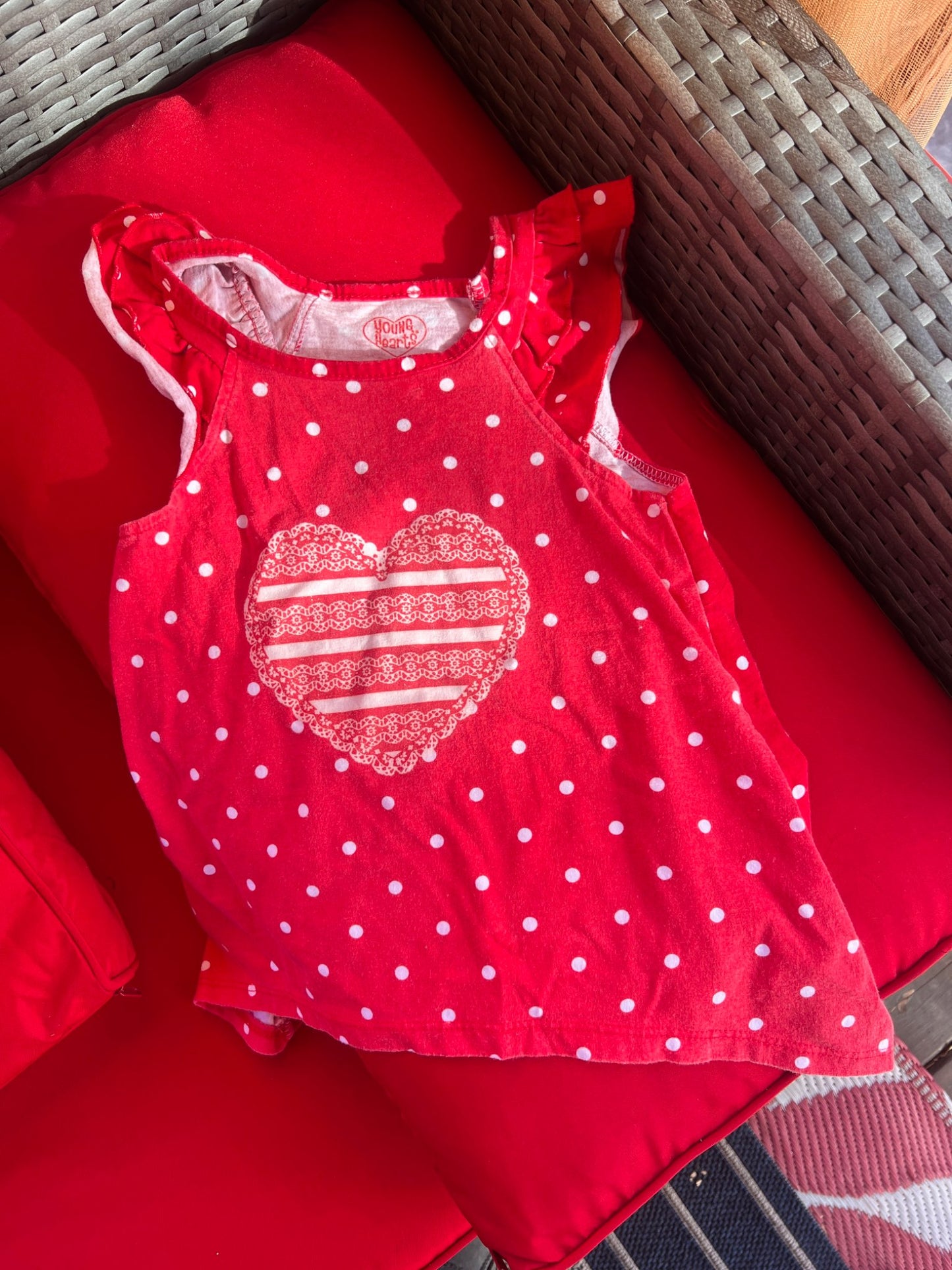 Girl’s Heart Tank Top, Kids 5/5T