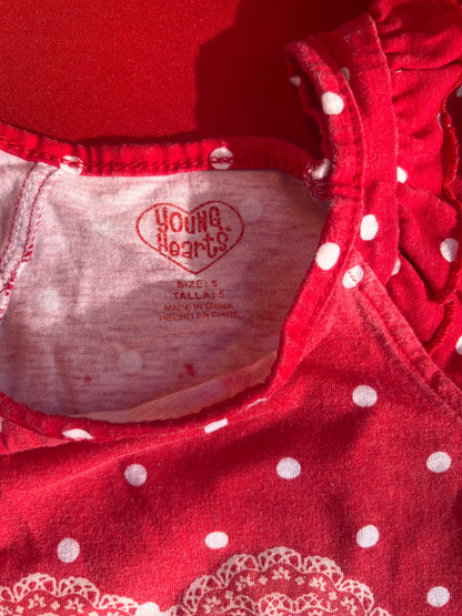 Girl’s Heart Tank Top, Kids 5/5T