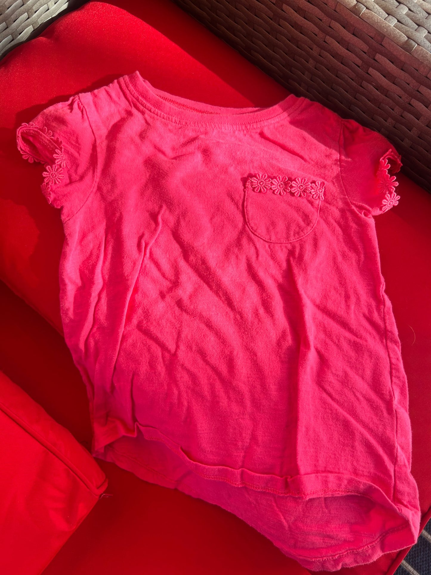 Girl’s Pink Flower T-shirt , Kids 5/5T