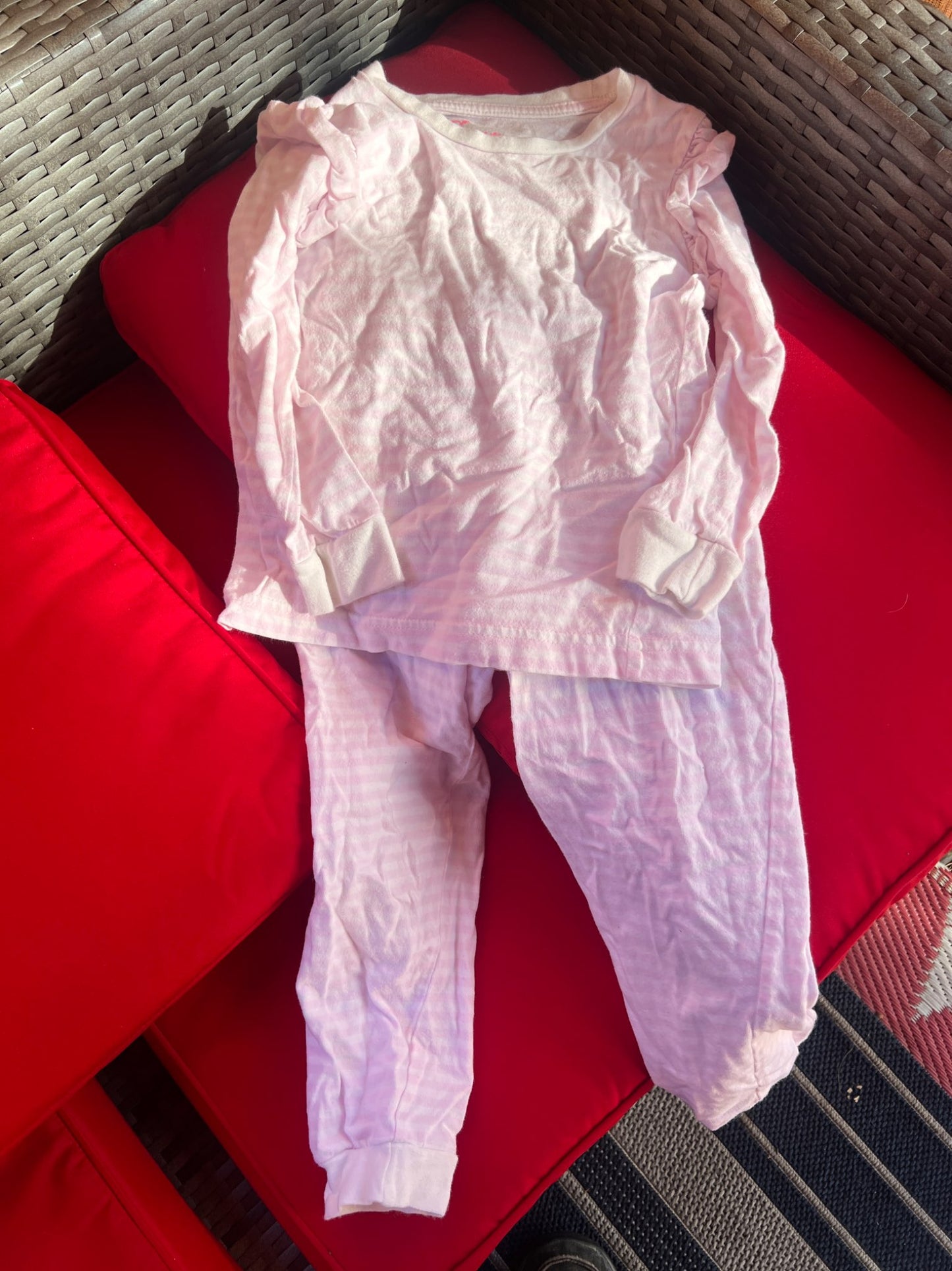 Girl’s Pink Striped Pj’s , Kids 4/4T